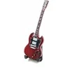Deco Gifts Mini gitara 15 cm, mahagono – Angus Young stiliaus, kolekcinė su stovu