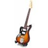 Indominiguitars Kurt Cobain stiliaus mini gitara 15 cm, rankų darbo, mahagoninė, su stovu