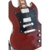 Indominiguitars Kolekcinė mini gitarėlė AC/DC Angus Young stiliaus, mahagonas, stovas