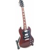 Indominiguitars Kolekcinė mini gitarėlė AC/DC Angus Young stiliaus, mahagonas, stovas