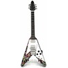Indominiguitars Kolekcinė mini gitara Jimi Hendrix – psichodelinė, rankų darbo, su stovu