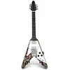 Indominiguitars Kolekcinė mini gitara Jimi Hendrix – psichodelinė, rankų darbo, su stovu