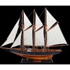 Deco Gifts Medinis burlaivio „Atlantic“ modelis 72 cm – 3 stiebai, lino burės, puiki dovana