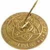 Mirtop Žalvarinis sodo saulės laikrodis su gėlių motyvu, 20 cm