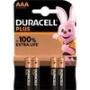 Duracell Plus AAA šarminės baterijos, ilgalaikės, 4 vnt.