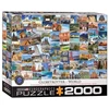 Eurographics „Globetrotter“ pasaulio dėlionė 2000 dalių – muziejinė kokybė, 8+