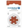 Everactive Ultrasonic 312 PR41 klausos aparatų baterijos, 60 vnt.