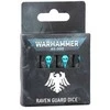 Games Workshop Raven Guard kauliukai Warhammer 40,000 – juodi perlamutriniai, 16 vnt
