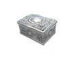 Hobilt Ornamentuota metalinė papuošalų dėžutė, sidabro spalvos, 6×5×3 cm – dovanai
