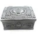 Hobilt Ornamentuota metalinė papuošalų dėžutė, sidabro spalvos, 6×5×3 cm – dovanai