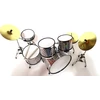 Indominiguitars Dekoratyvinis mini būgnų rinkinys 1:5, sidabrinis chromas, dovana būgnininkui