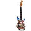 Indominiguitars Iron Maiden „The Trooper“ mini dekoratyvinė gitara 1:4, raudonmedis 27,5 cm