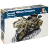 Italeri BMW R75 vokiečių karinis motociklas su lopšiu – 1:9 modelis 26,7 cm
