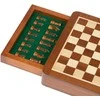 Italfama SOLIDŪS MAGNETINIAI mediniai šachmatai su dėže + ŠAŠKĖS. 19,5x19,5cm., karalius: 3,3cm.