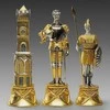 Italfama KAROLIS DIDYSIS (778): Karališkos prabangos šachmatai iš Bronzos dengti tikru 24K auksu + stalas ir kėdės