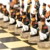 Italfama VATERLO MŪŠIS: šachmatai su juodmedžio stiliaus medine žaidimo lenta