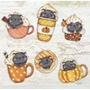 Letistitch Kryželiu siuvinėjimo rinkinys "Pumpkin Cup Kitties Kit of 6 pcs" 9x7cm SLETIL8092
