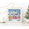 LetiStitch luca S Siūlų kryželiu siuvinėjimo rinkinys Snowy Sea Cottages 23x22cm SLETIL9915