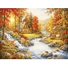 luca S Siuvinėjimo kryželiu rinkinys „Rudens prieglobstis“, 46,5x35 cm