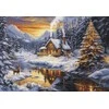 luca S Siuvinėjimo kryželiu rinkinys „Žiemos vakaras kalnuose“, 32×22 cm