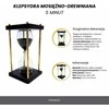 Mirtop Žalvario ir medžio smėlio laikrodis 5 min su juodu smėliu – klasikinis