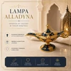 Mirtop Dekoratyvinė Aladino lempa iš metalo – tamsiai mėlyna su auksu, 12 cm
