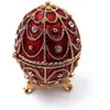 Mirtop Prabangi Fabergé stiliaus papuošalų dėžutė, raudonai auksinė, su kristalais