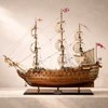 Mirtop HMS Victory burlaivio modelis 97 cm – rankų darbo laivo dekoracija