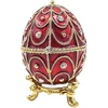 Mirtop Prabangi Fabergé stiliaus papuošalų dėžutė, raudonai auksinė, su kristalais