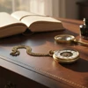 Mirtop Retro mechaninis kišeninis laikrodis su grandinėle, skeletinis