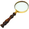 Mirtop Retro žalvarinis didinamasis stiklas su medine rankena, 18 cm