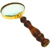 Mirtop Retro žalvarinis didinamasis stiklas su medine rankena, 18 cm