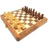 Mirtop Sulankstomas medinis magnetinis šachmatų rinkinys 17×17 cm kelionėms