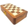 Mirtop Sulankstomas medinis magnetinis šachmatų rinkinys 17×17 cm kelionėms