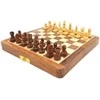 Mirtop Sulankstomas medinis magnetinis šachmatų rinkinys 17×17 cm kelionėms