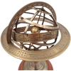 Mirtop Žalvarinė armiliarinė sfera-astrolabija ant medinio pagrindo, 28 cm