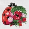 MP Studia Beldizart Vandenyje tirpus drobės kryželiu rinkinys "Gėlė-ladybug" 9x9 cm SV-1033