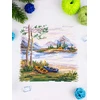 MP Studia Kryželių siuvinėjimo rinkinys „Naktis gamtoje“ 16×16 cm, 25 spalvos
