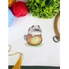MP Studia Kryželiu siuvinėjimo rinkinys „Katinėlis su kamuoliu“, 7x6 cm