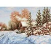 MP Studia Kryželių siuvinėjimo rinkinys „Kaimo gatvė“ 22×28 cm – namų dekorui