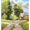 MP Studia Kryželiu siuvinėjimo rinkinys „Miško kelias“ 22x20 cm gamtos peizažas