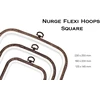 Nurge Flexi Hoop kvadratinis siuvinėjimo lankelis 23x25 cm, tamsiai rudas
