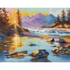 Oven Kryželiu siuvinėjimo rinkinys „Aukso aušra“, gamtos vaizdas 32×26