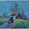 Oven Kryželiu siuvinėjimo rinkinys „Vasariškas lietus“ 18×18 cm S1706
