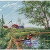 Oven Kryželiu siuvinėjimo rinkinys „Vasariškas džiaugsmas“, 18×18 cm