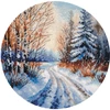 Oven Siuvinėjimo kryželiu rinkinys „Snieguotas kelias“, 20×20 cm