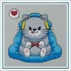 Panna Klart Kryželių siuvinėjimo rinkinys „Fluffy Gamer“, 15x15 cm – miela dovana