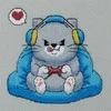 Panna Klart Kryželių siuvinėjimo rinkinys „Fluffy Gamer“, 15x15 cm – miela dovana