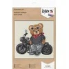 Panna Klart Siuvinėjimo kryželiu rinkinys „Biker Bear“ meškinas motociklininkas 15x14 cm