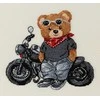 Panna Klart Siuvinėjimo kryželiu rinkinys „Biker Bear“ meškinas motociklininkas 15x14 cm